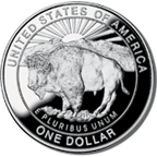 The Yellowstone National Park Commemorative Silver Dollar Reverse