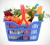 A basket of fruits and vegetables