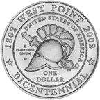 2002 U.S. Military Academy Bicentennial Commemorative Coin Reverse