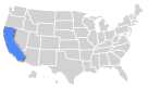 Map of the US with California highlighted