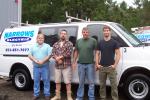 Smart grid technology installations provided not only new work, but new customers for Narrows Electric owner Gary Miklethun, far l., and his team, from l. to r., Ken Dehart, Rodney Thomas and Dave Brosie.