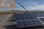 The PNM Prosperity Energy Storage Project is the nation’s first combined solar generation and storage facility to be fully integrated into a utility’s power grid.  Pictured above are the facility's solar panels, including an aerial view in the upper left. | Image courtesy of PNM