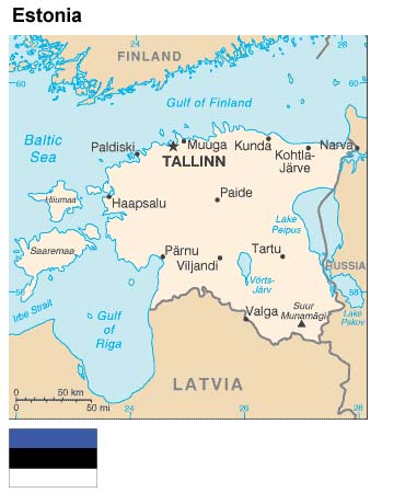 Estonia: Map and Flag