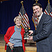May Newsletter 11 - Lorraine Eyde of Employee Services accepts Theordore Roosevelt Award for 50 years of Federal service.