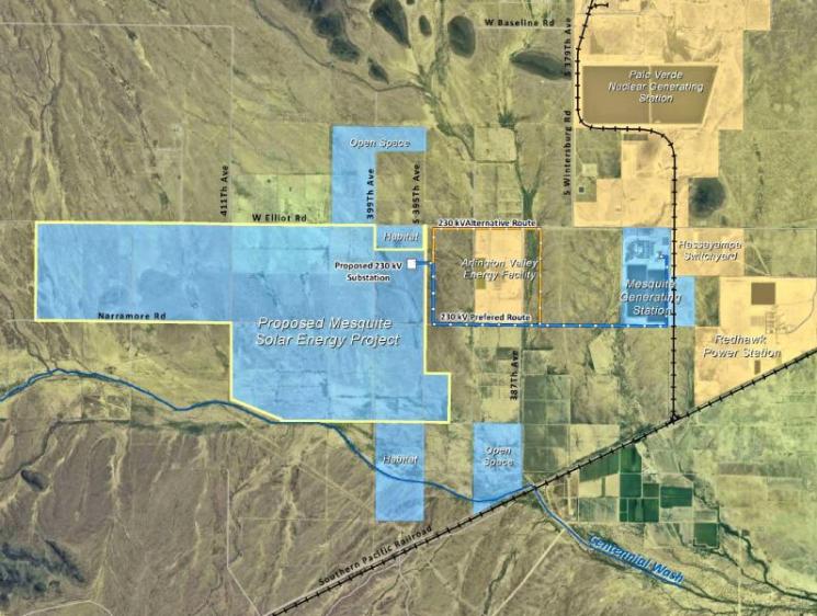 Mesquite solar energy project area map. | Photo Courtesy of Sempra Generation