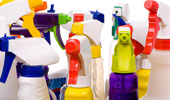 picture of spray bottles depicting the asthma trigger - Chemical Irrirtants