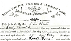 Marriage certificate of John and Emily Pointer