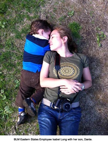 BLM-ES employee Isabel Long with her son, Dante.