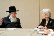 HHS Secretary Sebelius with Israeli Deputy Minister of Health, Yaakov Litzman, at a bilateral meeting with Israel, at the 65th World Health Assembly. Credit: Photo by US Mission/Eric Bridiers.