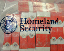 DHS Seal - Evidence Bag containing Counterfeit Cigarettes