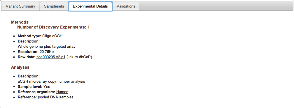 Figure 2c: Experimental Details Tab (Study Page)