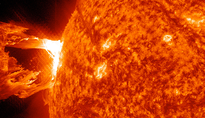 Image of a coronal mass ejection as taken by SDO.