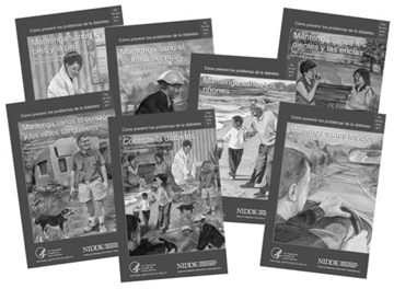 Fotos de las tapas de la serie de libritos sobre la prevención de la diabetes