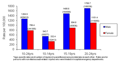 Sample youth violence statistics graph