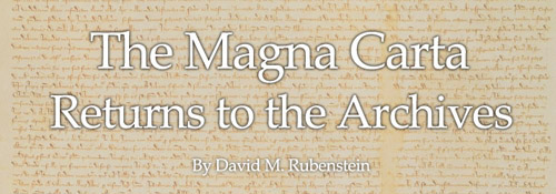 The Magna Carta Returns to the National Archives
