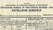 1930 census form heading