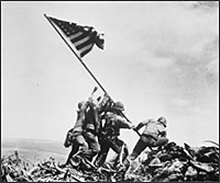 Raising flag on Iwo Jima