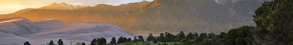 Dunes and Sangre de Cristo Mountains at Sunset