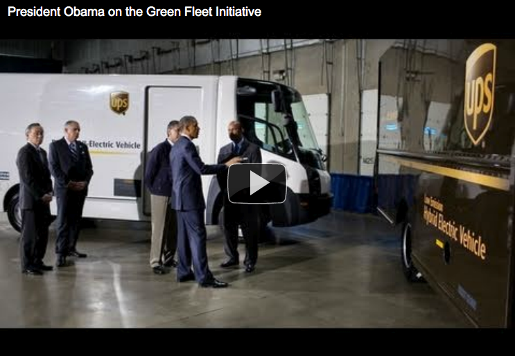 President Obama launches the National Clean Fleets Partnership, an initiative that helps large companies reduce with fuel usage by incorporating electric vehicles, alternative fuels and conservation techniques into their operations. Charter partners include AT&T, FedEx, Pepsi-Co, UPS and Verizon.