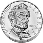 Front of the Lincoln bicentennial coin.