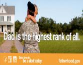 NRFC PSA Dad is the highest rank of all Military Dad Son Hugging
