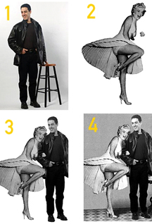 collage of four images of Hany and Marilyn Monroe
