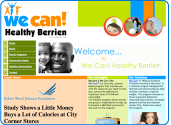 Screenshot of the Healthy Berrien Web site