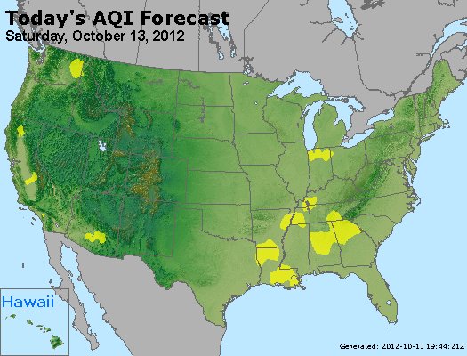 AQI Forecast - http://www.epa.gov/airnow/today/forecast_aqi_20121013_usa.jpg