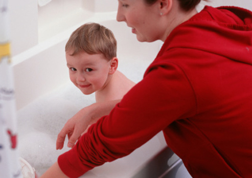Child in a bathtub