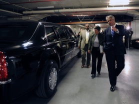 Secretary Napolitano with the presidential limousine