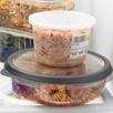 plastic containers of food