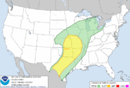 Severe weather outlook map