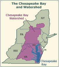  Chesapeake Bay and Watershed map