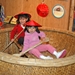 Two girls play and learn in the Vietnamese Round Boat at Children’s Discovery Museum of San Jose.