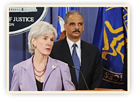 Secretary Sebelius and Attorney General Eric Holder announce join operations in 7 cities that net 91 individuals charged with Medicare fraud.
