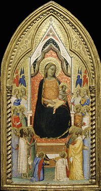 Image: Bernardo Daddi, Madonna and Child with Saints and Angels, 1330s