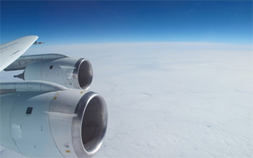 NASA's DC-8 over the Pacific during transit to Chile. Credit: NASA / Jim Yungel