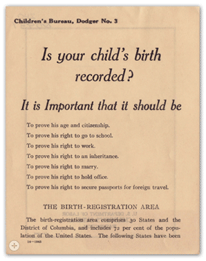 Children’s Bureau pamphlet, <i>Is Your Child’s Birth Recorded?