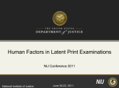 Still image linking to the recorded panel Human Factors in Latent Print Examination