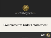 Still image linking to the recorded seminar Civil Protection Order Enforcement, uses Adobe Presenter