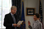 Photo of the NIDCR Director Somerman being sworn in.