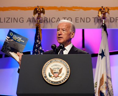 Vice President Joe Biden speaks at the GradNation Conference at the Marriott Wardman Park, in Washington, DC, March 22, 2011.