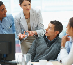 Diverse group of people in meeting