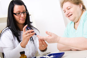 Woman Getting a Diabetic Test by a Doctor