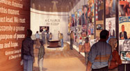 Artist rendering of the entrance to the permanent exhibit at the George W. Bush Presidential Library and Museum. Courtesy George W. Bush Foundation.