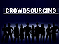Silouette of a crowd under the word crowdsourcing