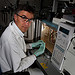 A scientist performs Isotope Ratio Mass Spectrometry