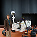 LANL's Roger Wiens with life-size model of the Curiosity rover