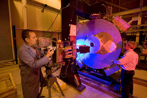Scientists work on DARHT (Dual Axis Radiographic Hydrotest Facility)