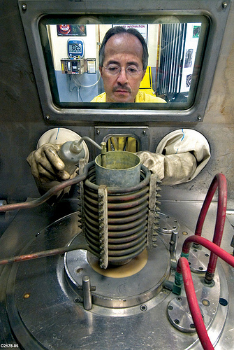 Plutonium pits are cast at Los Alamos National Laboratory
